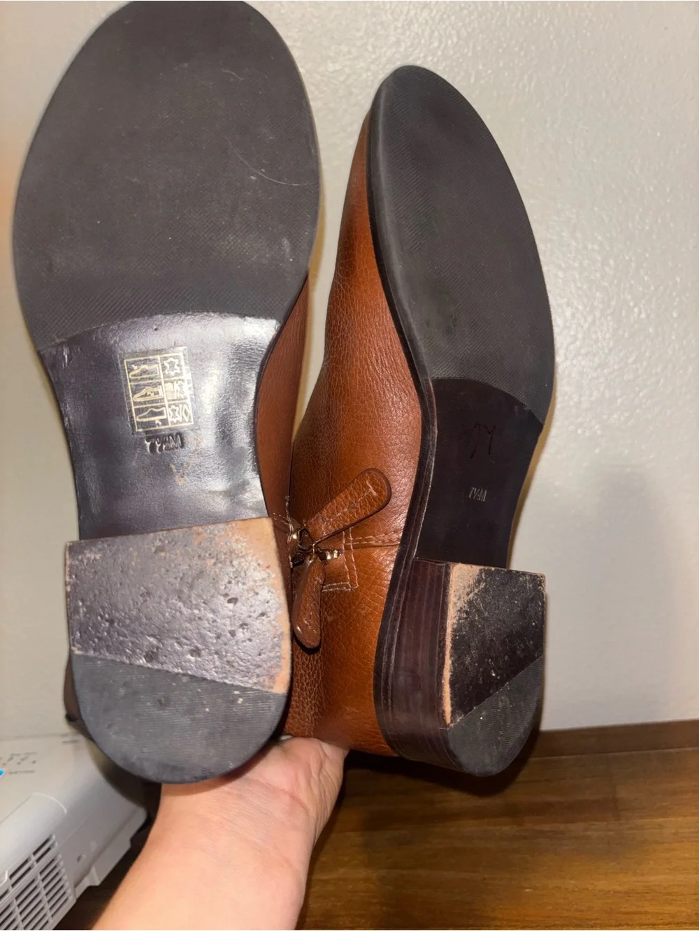 Tory Burch Junction Brown Pebbled Leather Tall Riding Boots Size 7.5 EUC! $498 - Picture 9 of 9